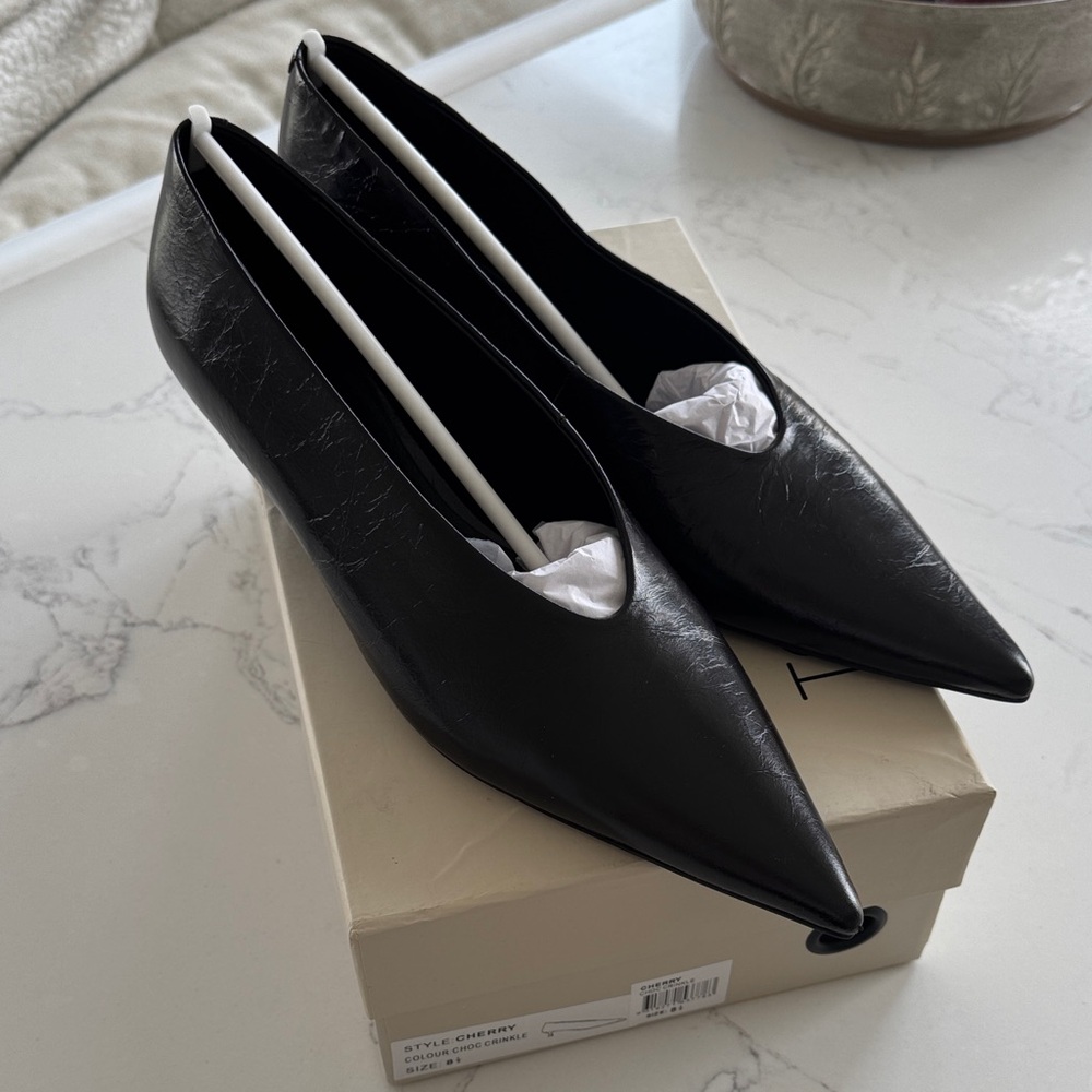 Tony Bianco Chocolate Crinkle Pointed Heels